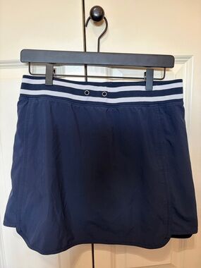 Athleta Navy Sport Skort with Striped Elastic Waistband